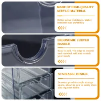 4/5Layer Acrylic Drawer Organizer Stationery Storage Box Glasses Clear Desk Makeup Hair Display Pencil Holder Office Student thumbnail 5