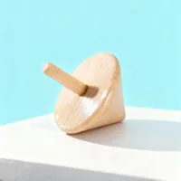 Unfinished Wooden Spinning Top Bulk Party Favors thumbnail 6