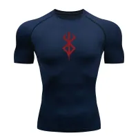 Men's Print Compression Shirt Short Sleeve thumbnail 2