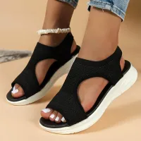 Women's Mesh Knitted Wedge Sandals thumbnail 4