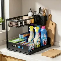 2-Tier Sliding Under Sink Organizer thumbnail 1