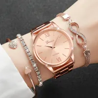4PCS Rhinestone Women's Watch & Bracelet Set thumbnail 5