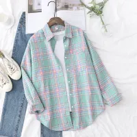 Casual Plaid Long Sleeve Blouse thumbnail 1