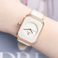 WWOOR White Leather Rectangle Ladies Quartz Watch thumbnail 1