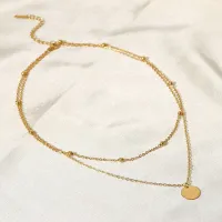 Gold Plated Layered Bead Necklace thumbnail 4