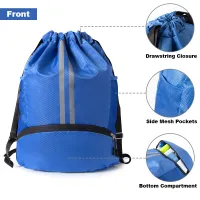 Sports Drawstring Backpack with Shoe Compartment thumbnail 2