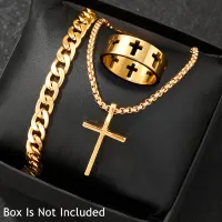 3-Piece Cross Jewelry Gift Set for Men & Women thumbnail 2