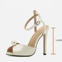 Silk Peep Toe Pearl Gladiator Sandals thumbnail 5