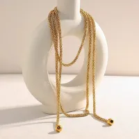 18K Gold Plated Multi-Layer Ball Pendant Necklace thumbnail 4