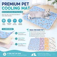 Pet Summer Cooling Beds Mats Cute Cartoon Pattern Cat Dog Sleeping Mat Kennel Ice Silk Cool Pad Floor Sofa Blanket Pet Supplies thumbnail 3