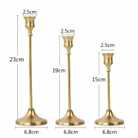 Gold Metal Candle Holder Set - 3 Piece thumbnail 6