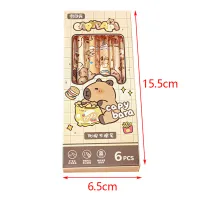 Capybara Gel Pen Set - 6Pcs Kawaii Pens thumbnail 6