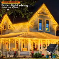 Solar Icicle Christmas Lights - 162 LED thumbnail 2