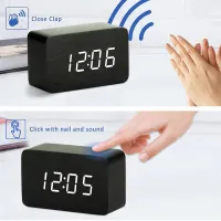 Wooden Digital Alarm Clock with Temperature thumbnail 5