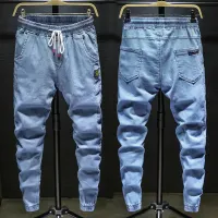 Luxury Men's Drawstring Work Jeans thumbnail 3