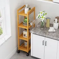 Bamboo Narrow Space Organizer Cabinet thumbnail 2