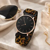 Leopard Print Nylon Strap Women's Watch thumbnail 2