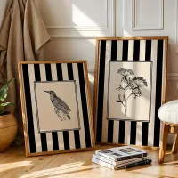 Minimalist Bird & Floral Wall Art Set thumbnail 1