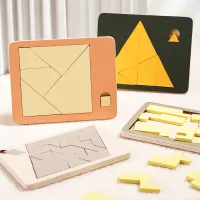 Wooden Geometric Brain Teaser Puzzle thumbnail 1