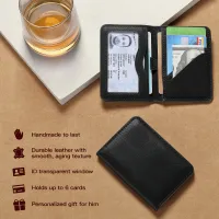 Slim RFID Blocking Leather Wallet thumbnail 2
