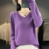 Merino Wool V-Neck Sweater thumbnail 1