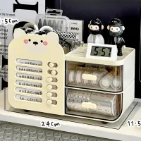Multifunctional Desktop Stationery Organizer with Drawer, Pen Holder Storage Box for Student & Office Desk Use thumbnail 6