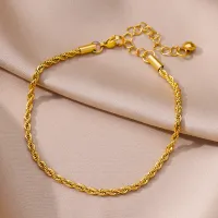Gold Chain Anklet Stainless Steel thumbnail 1