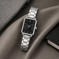 Silver Rectangle Quartz Bracelet Watch thumbnail 4