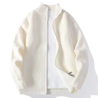 Men's Zip Up Knit Cardigan Sweater Coat thumbnail 3