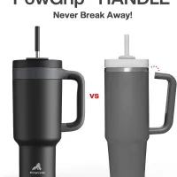 40 oz Tumbler with Handle, 2-in-1 Straw and Sip Lid, Leakproof, Dishwasher Safe, Insulated Stainless Steel Travel Coffee Mug, Keeps Cold 34 Hours, Fits Car Cup Holder thumbnail 3