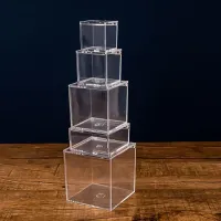 Clear Acrylic Cube Box with Lid thumbnail 2
