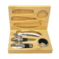 Bamboo Wood Wine Opener Gift Set thumbnail 4