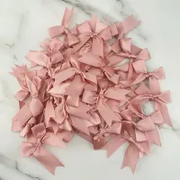 1" Pink Satin Ribbon Bows (50pcs) thumbnail 2