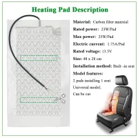 2-Seat Carbon Fiber Car Seat Heater Kit thumbnail 3