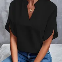 Women's V-Neck Chiffon Casual Blouse thumbnail 4