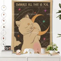 Sun Moon Tarot Cat Tapestry thumbnail 2