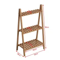 3-Tier Wood Plant Stand thumbnail 2