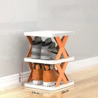 Vertical Narrow Wooden Shoe Rack thumbnail 6