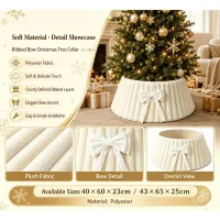 Plush Velvet Christmas Tree Collar with Bow thumbnail 2