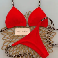 Leopard Print Thong Bikini Set thumbnail 5