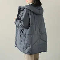 Women's Long Hooded Down Puffer Coat thumbnail 4