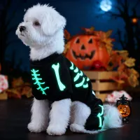 Skull Bone Halloween Dog Jumpsuit thumbnail 3