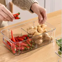 Clear Divided Fridge Storage Bins thumbnail 1
