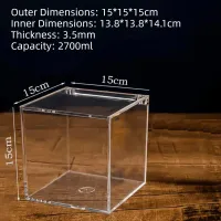 Clear Acrylic Cube Box with Lid thumbnail 1