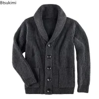 Men's Shawl Collar Cotton Cardigan Sweater thumbnail 3