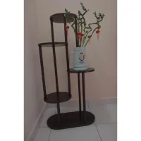 Rustic Wood Plant Stand Shelf thumbnail 5