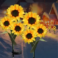 Солнечные подсолнуховые садовые светильники thumbnail 4