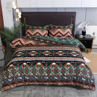 Boho Striped Geometric Bedding Set 3pcs thumbnail 1