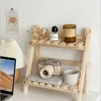2-Tier Foldable Wood Plant Stand thumbnail 4