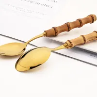 Vintage Bamboo Handle Flatware Set thumbnail 4